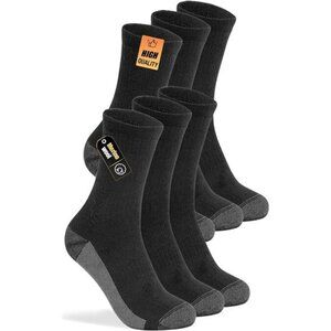 3 Pairs Men's Merino Wool Socks Thermal Winter Socks with Cushioned Support